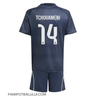 Real Madrid Aurelien Tchouameni #14 Echipament de Fotbal Replică 2025-26 Copii Deplasare (+ Șorturi)